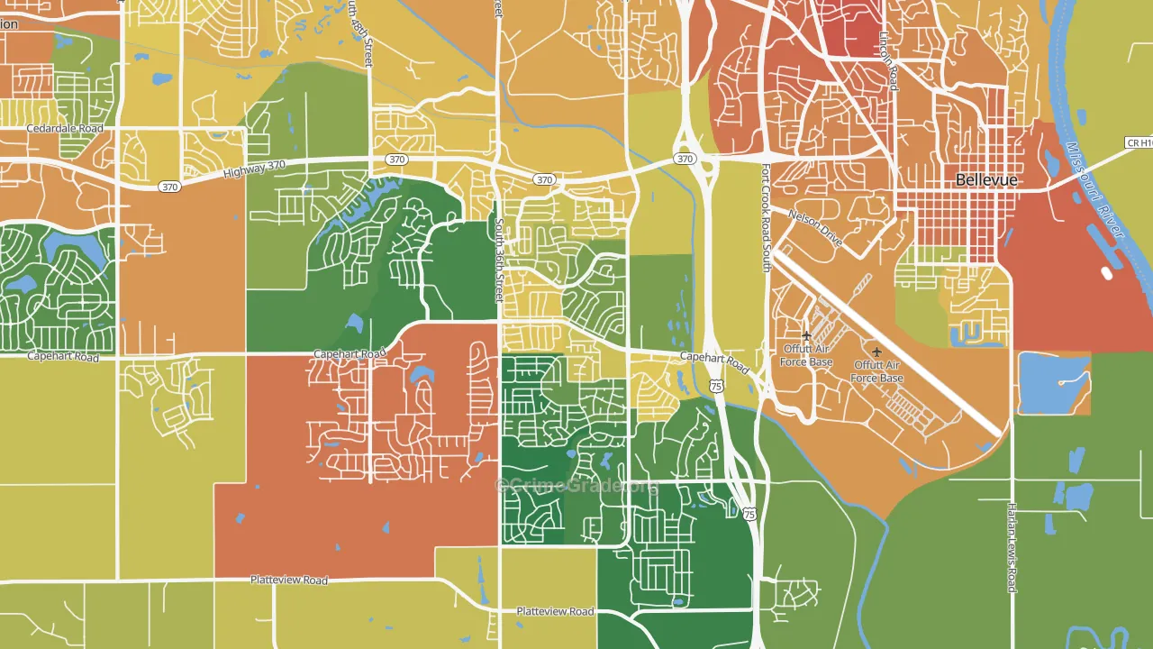 68123, NE Map of Vehicle Theft Rates