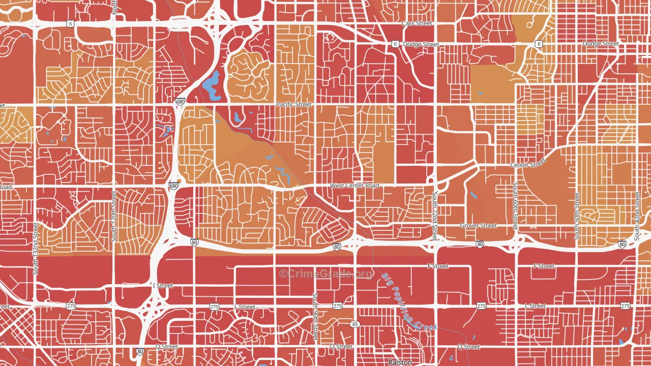 68124, NE Map of Vehicle Theft Rates