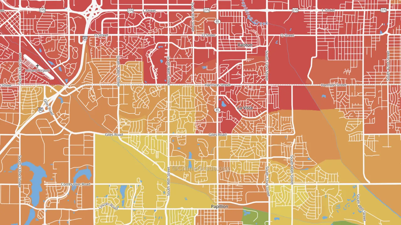 68128, NE Map of Vehicle Theft Rates