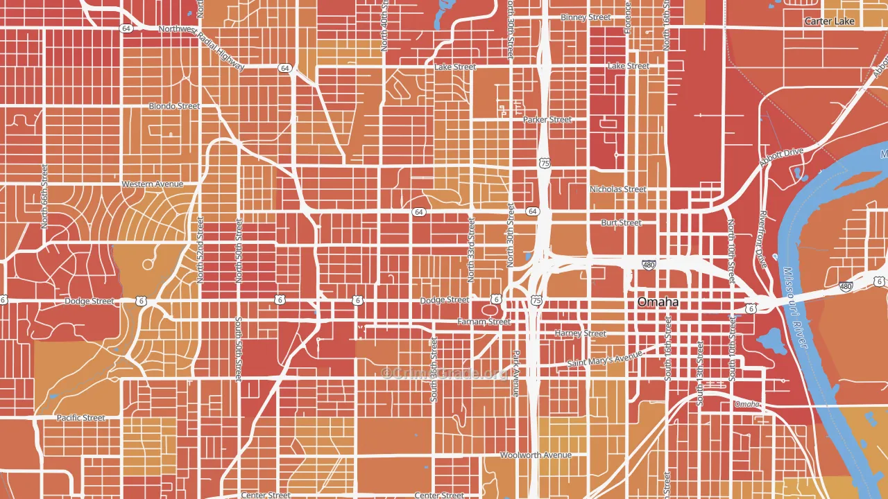68131, NE Map of Vehicle Theft Rates
