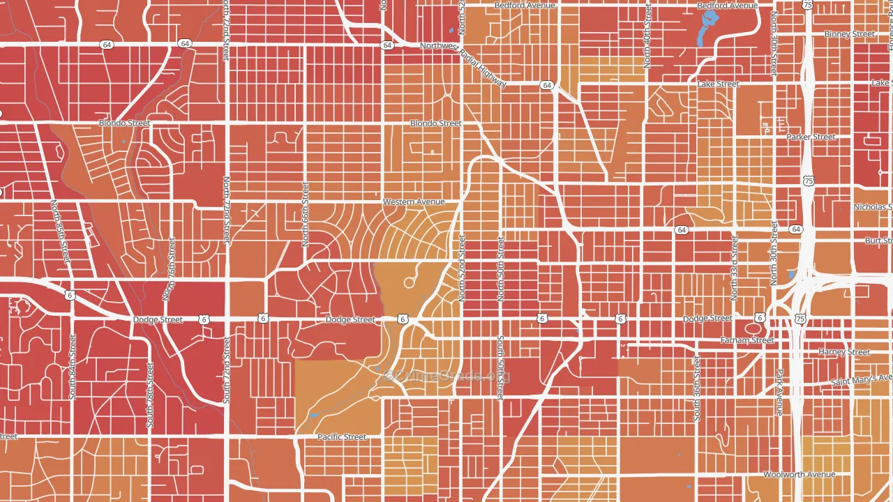 68132, NE Map of Vehicle Theft Rates