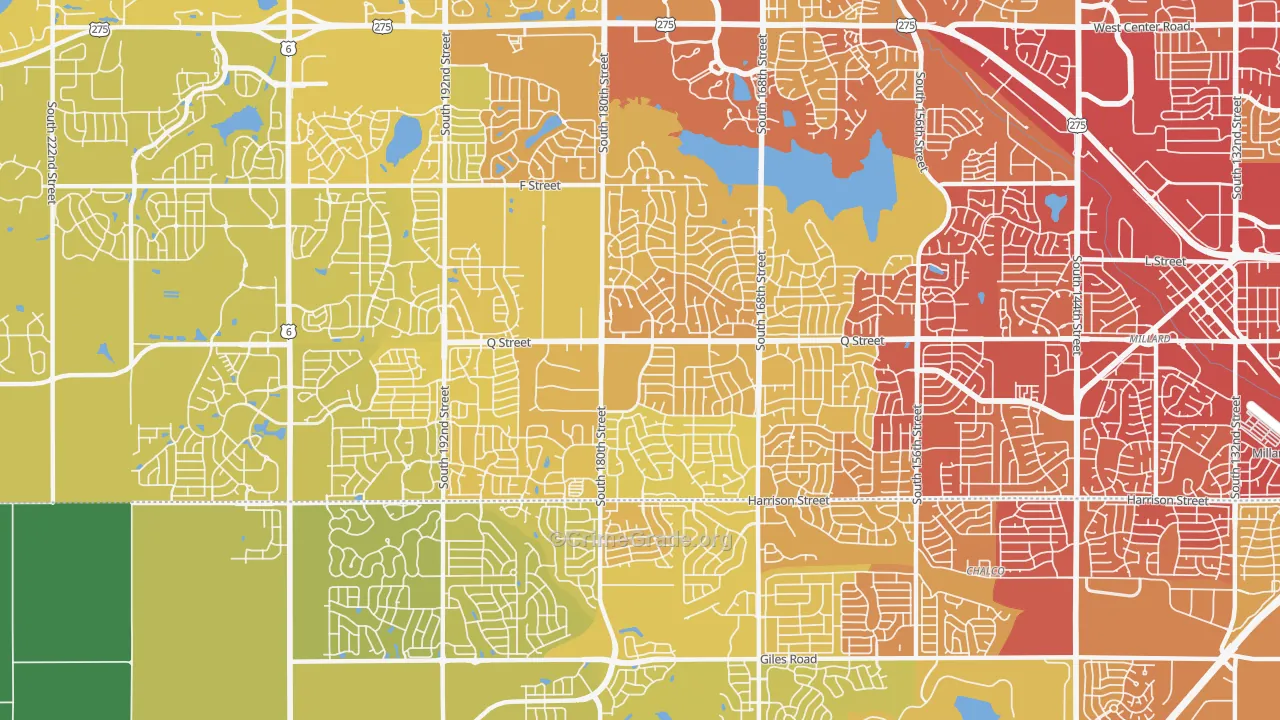 68135, NE Map of Vehicle Theft Rates