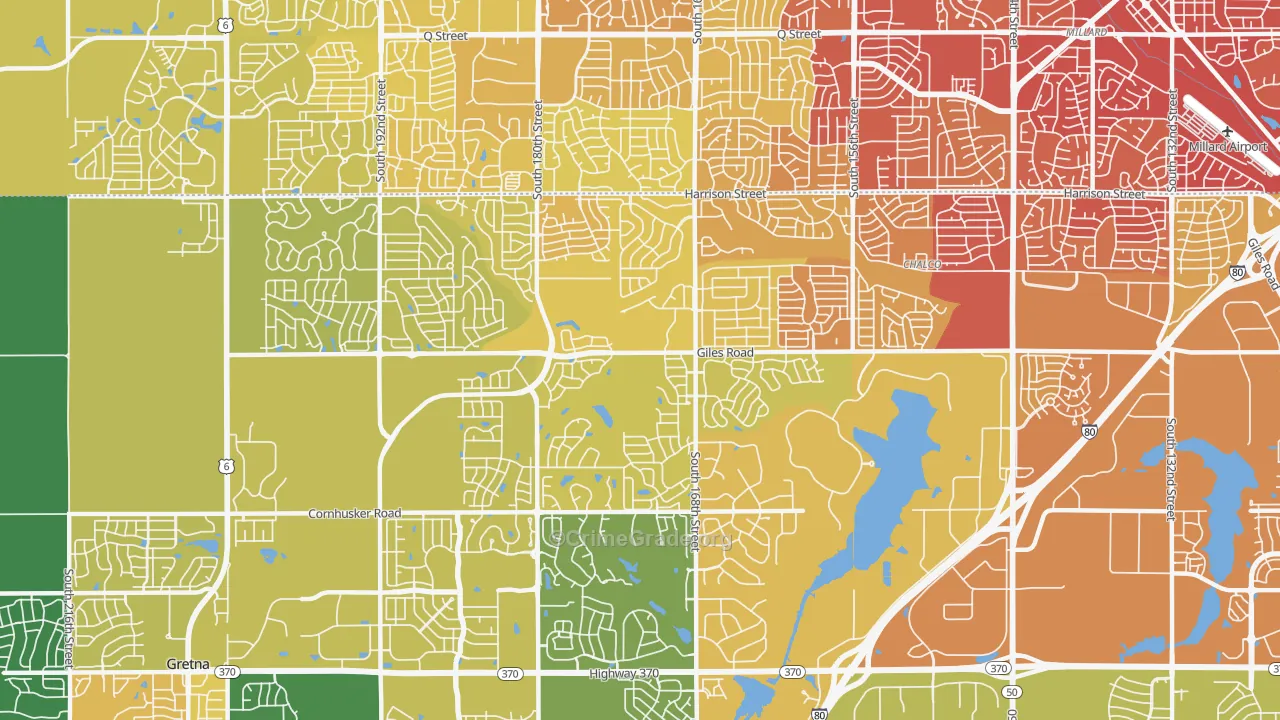 68136, NE Map of Vehicle Theft Rates
