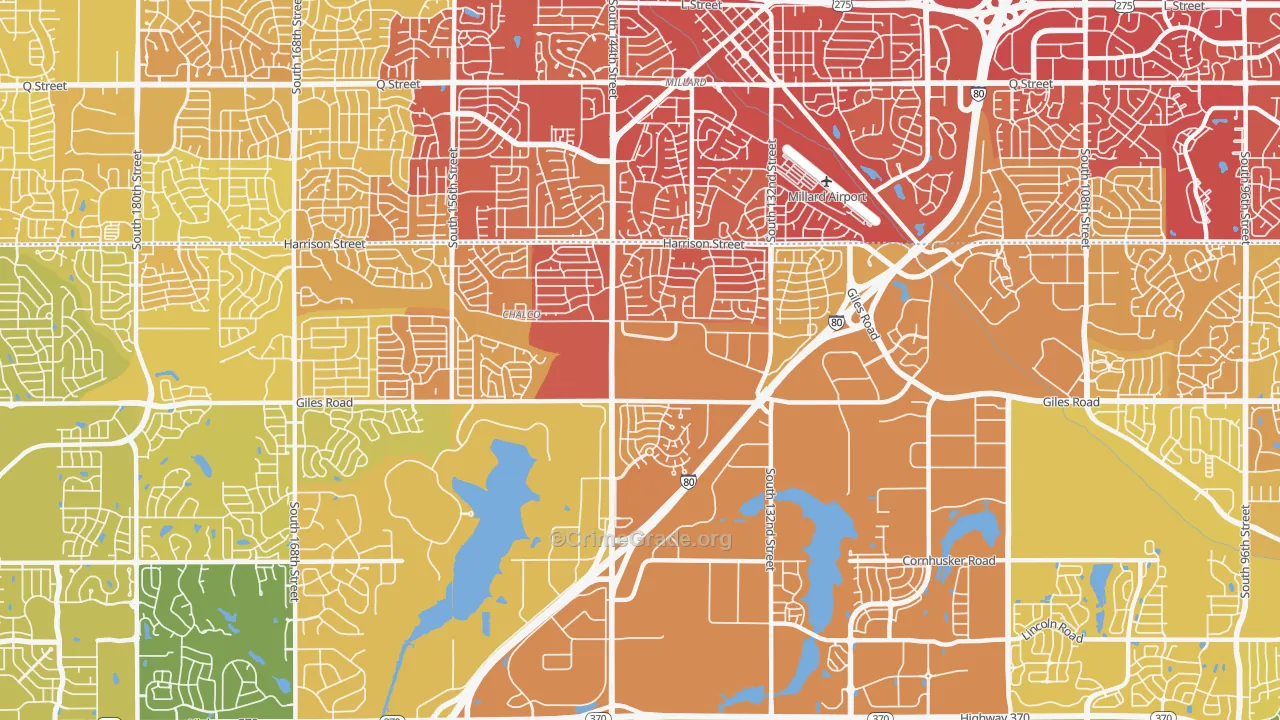 68138, NE Map of Vehicle Theft Rates