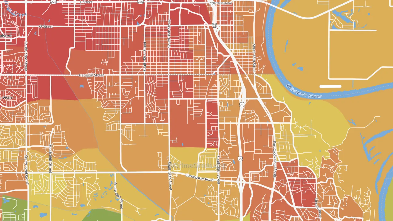 68147, NE Map of Vehicle Theft Rates