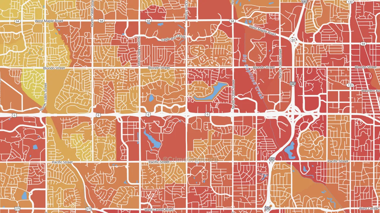 68154, NE Map of Vehicle Theft Rates