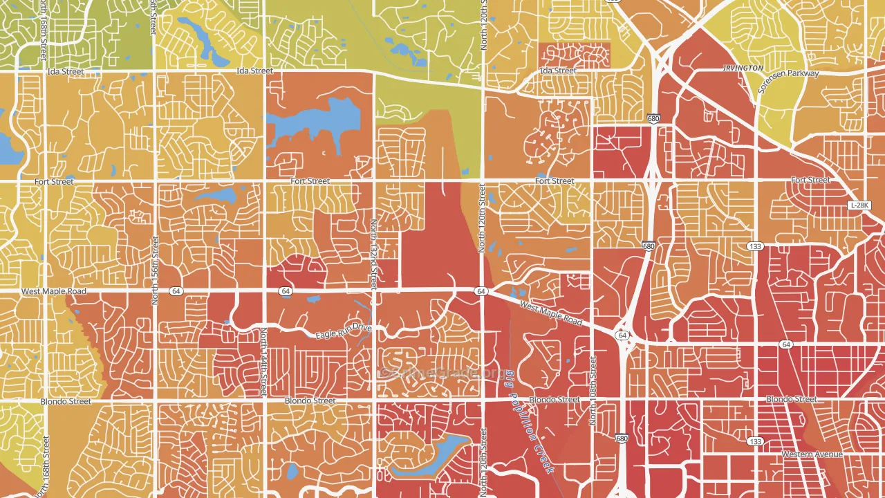 68164, NE Map of Vehicle Theft Rates