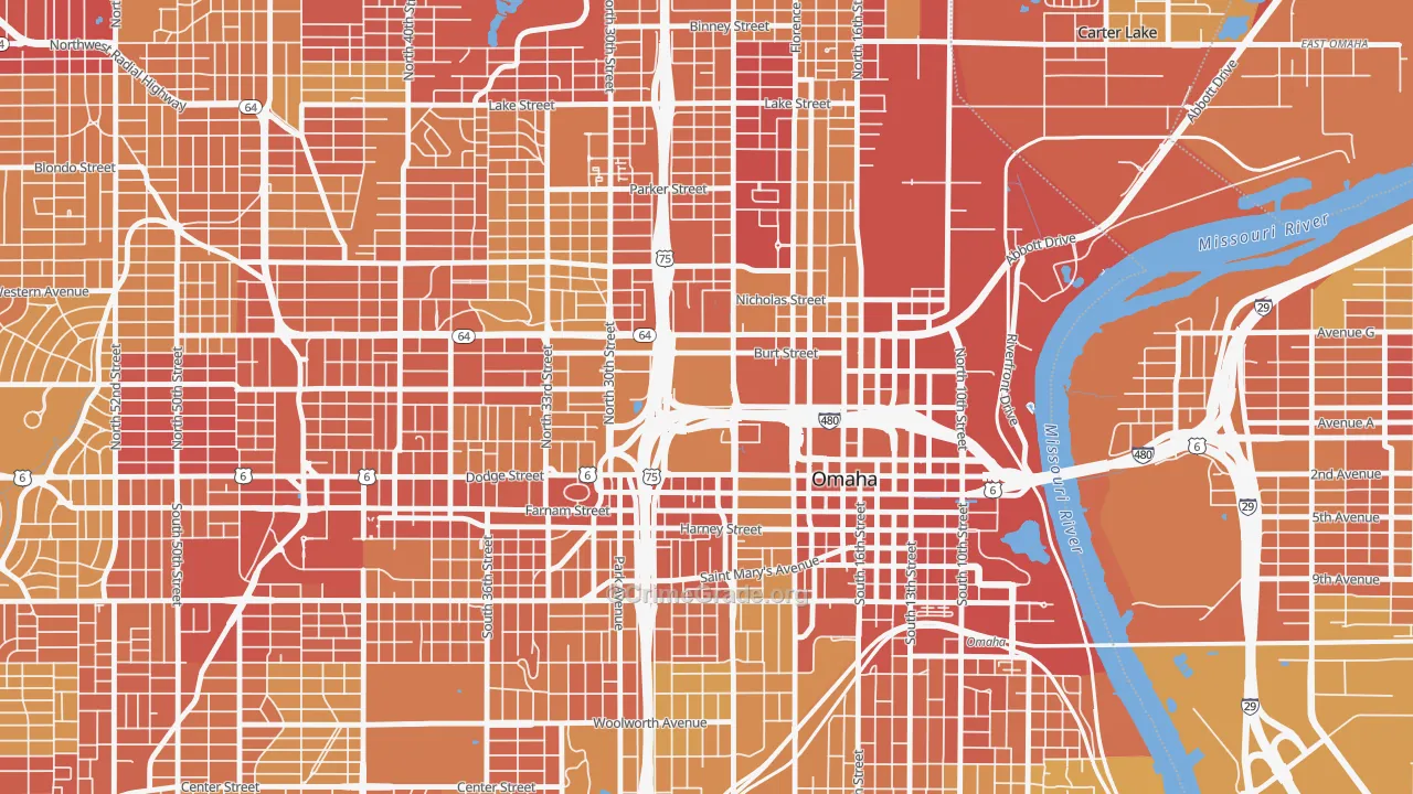 68178, NE Map of Vehicle Theft Rates