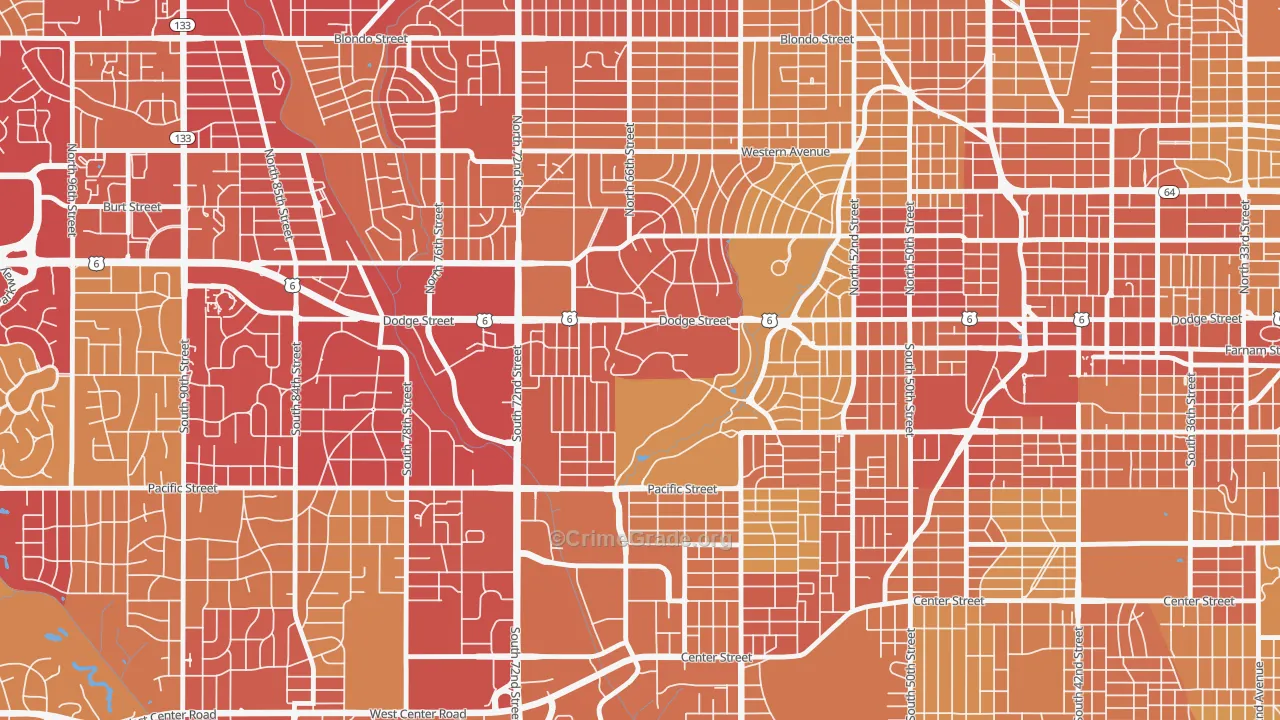68182, NE Map of Vehicle Theft Rates