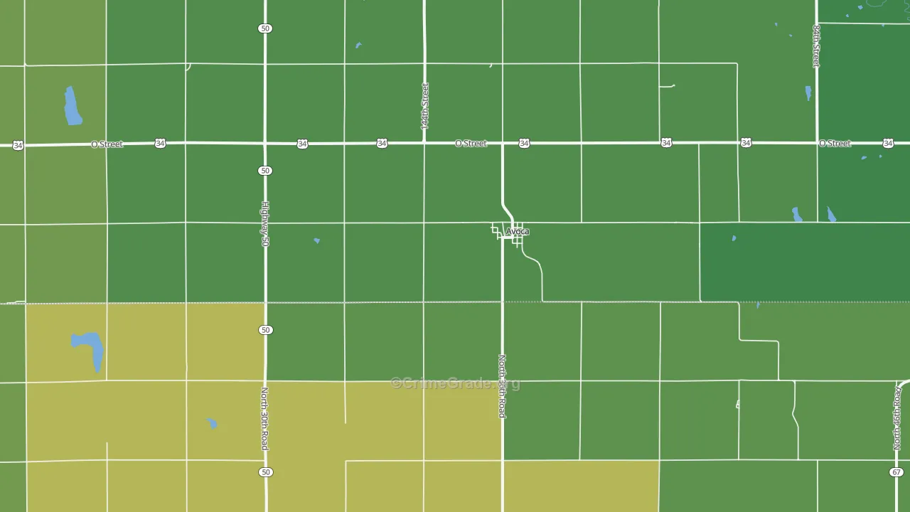68307, NE Map of Vehicle Theft Rates