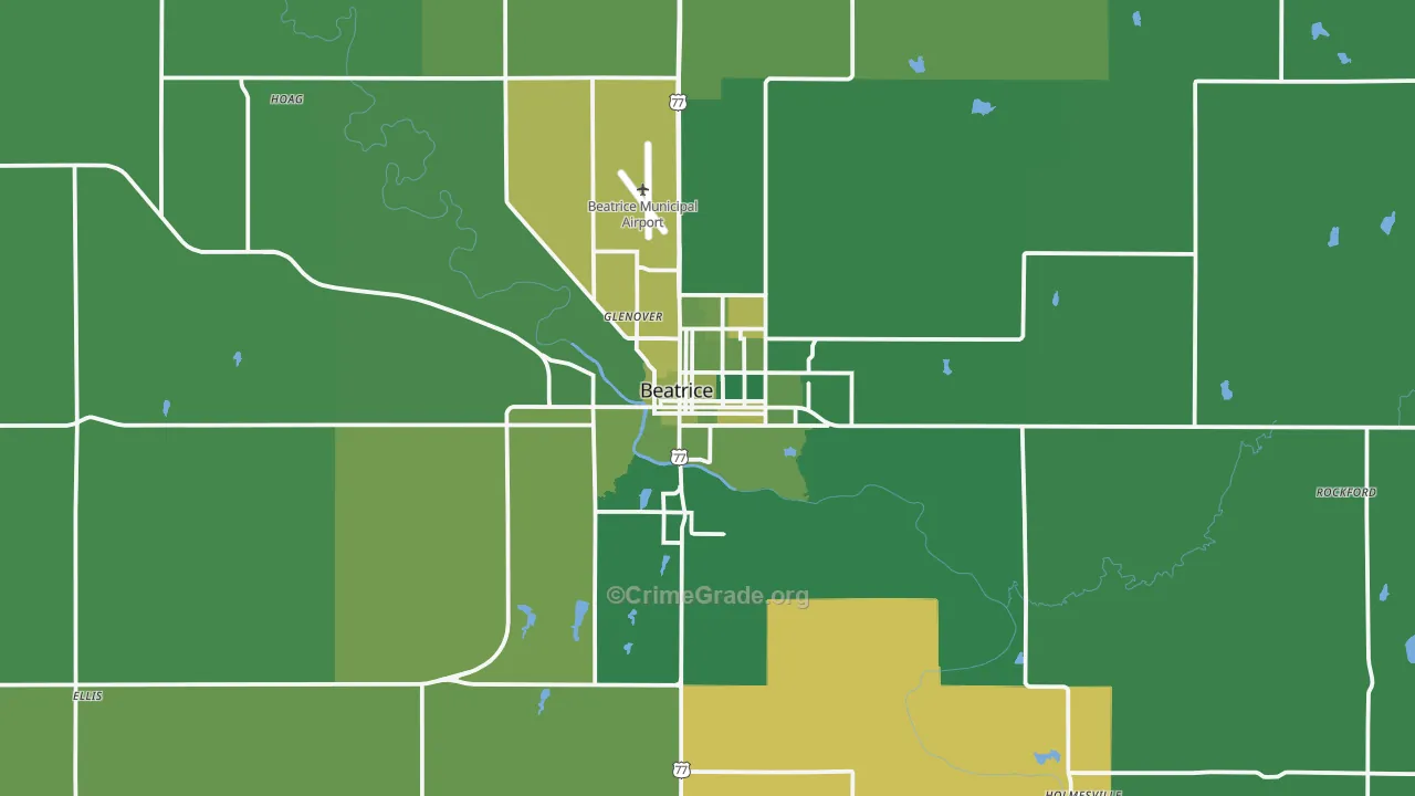 68310, NE Map of Vehicle Theft Rates