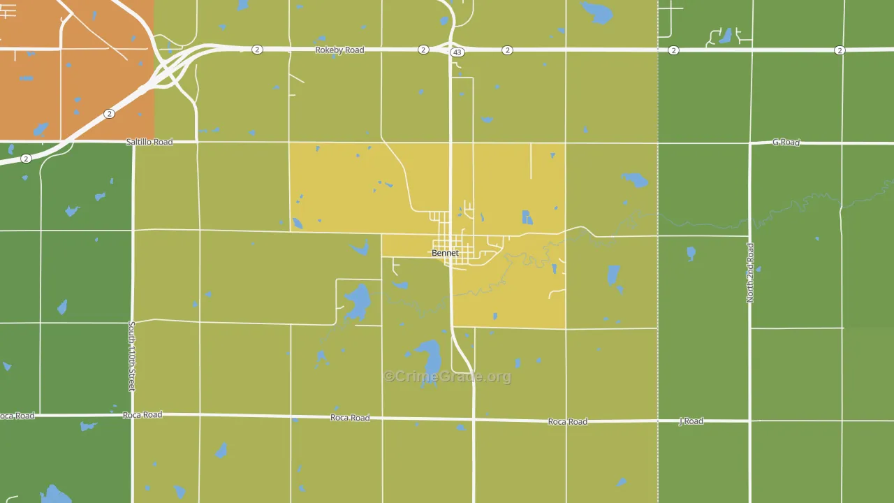 68317, NE Map of Vehicle Theft Rates