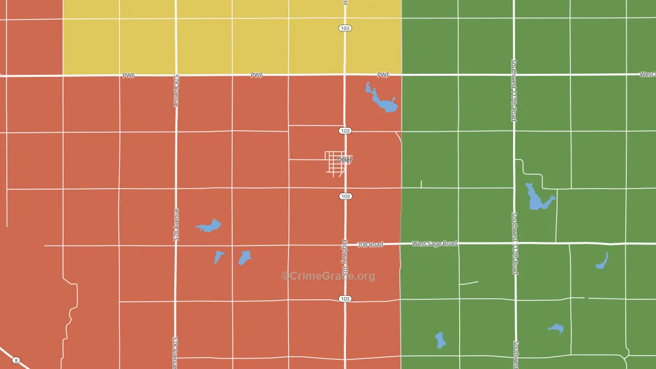 68342, NE Map of Vehicle Theft Rates
