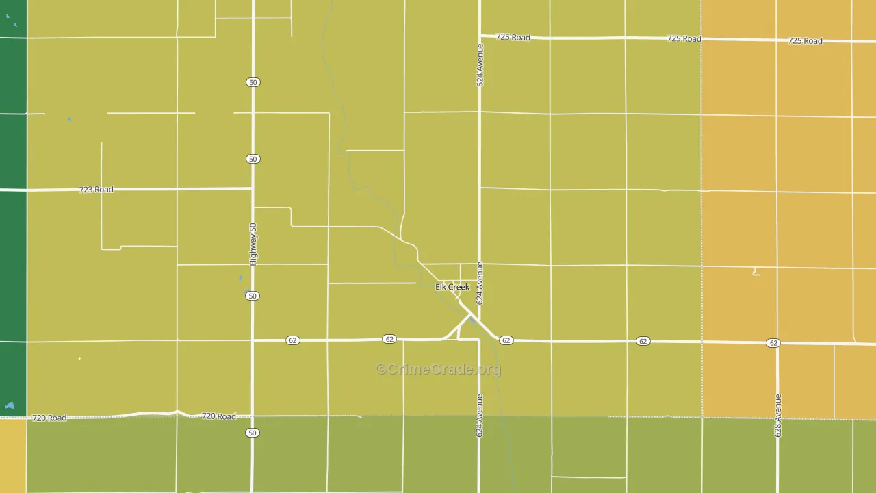 68348, NE Map of Vehicle Theft Rates
