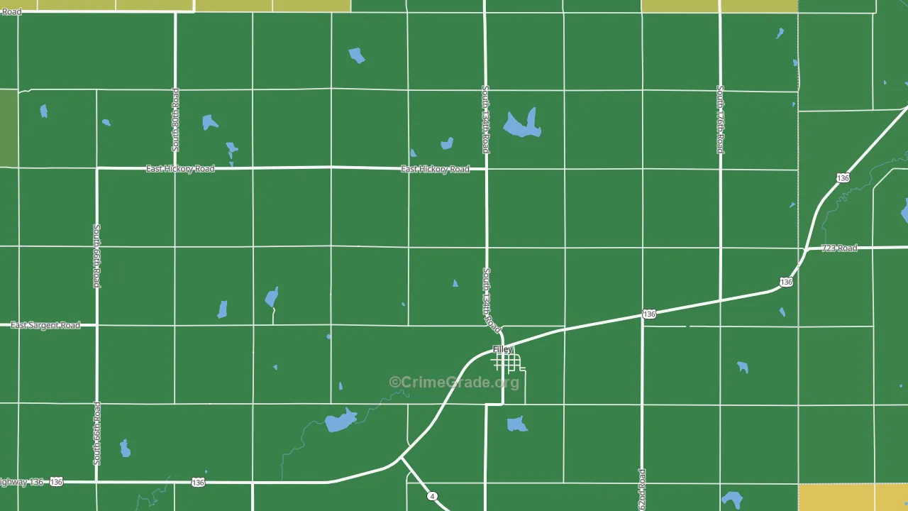 68357, NE Map of Vehicle Theft Rates
