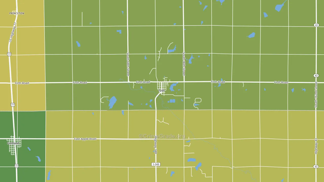68358, NE Map of Vehicle Theft Rates