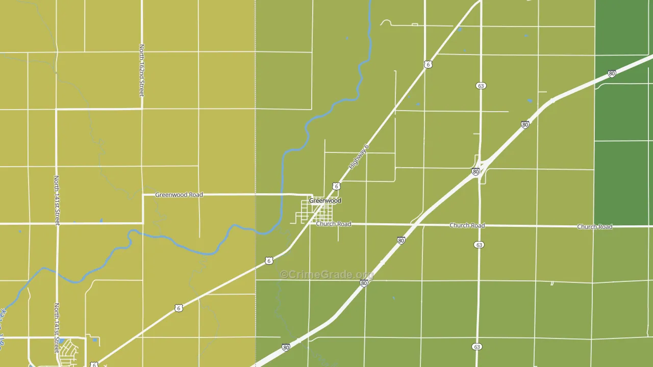 68366, NE Map of Vehicle Theft Rates