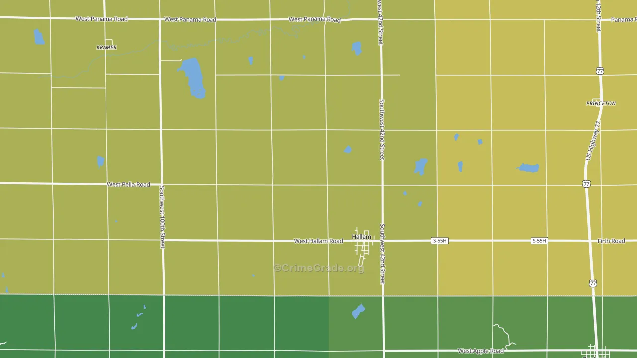 68368, NE Map of Vehicle Theft Rates