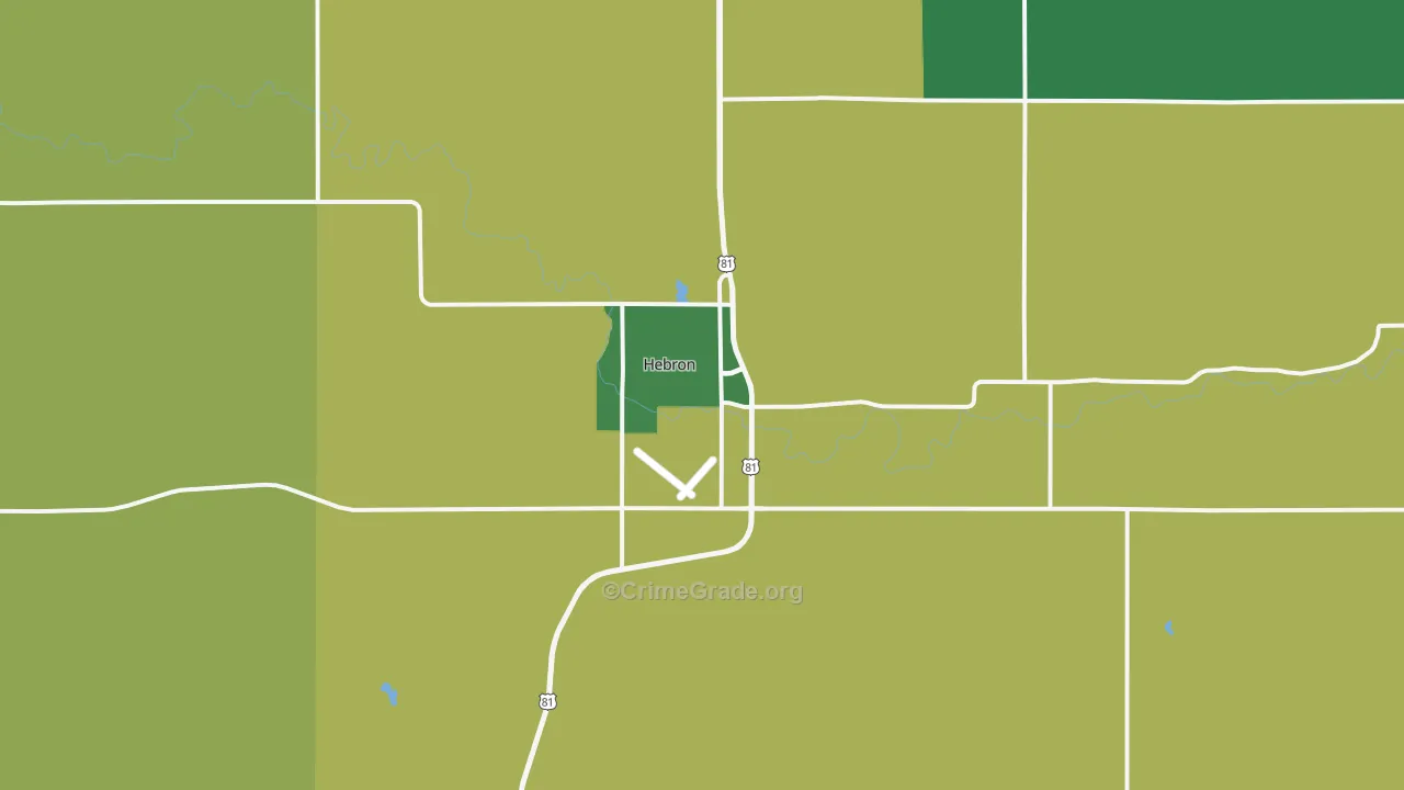 68370, NE Map of Vehicle Theft Rates