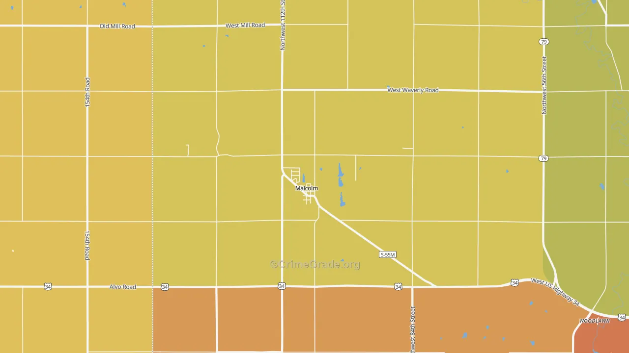 68402, NE Map of Vehicle Theft Rates