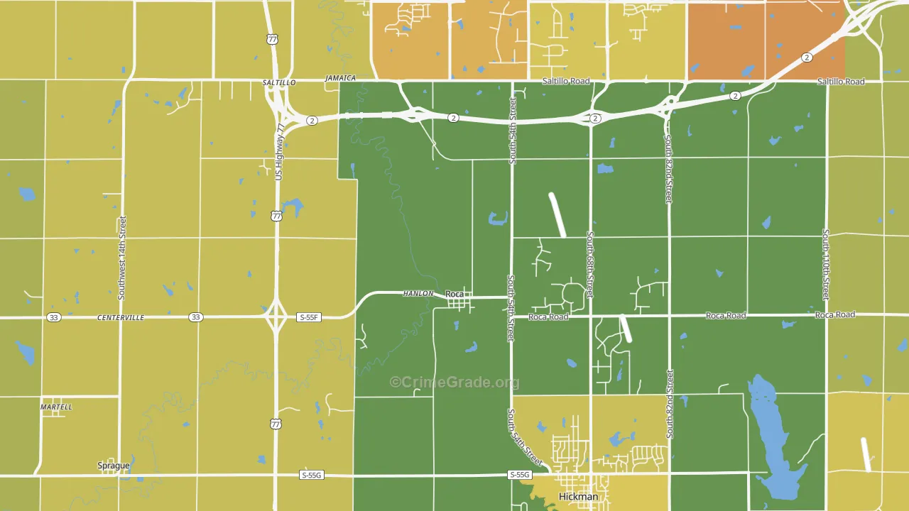 68430, NE Map of Vehicle Theft Rates