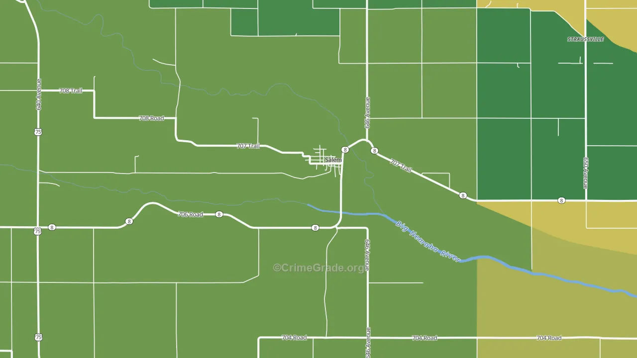 68433, NE Map of Vehicle Theft Rates