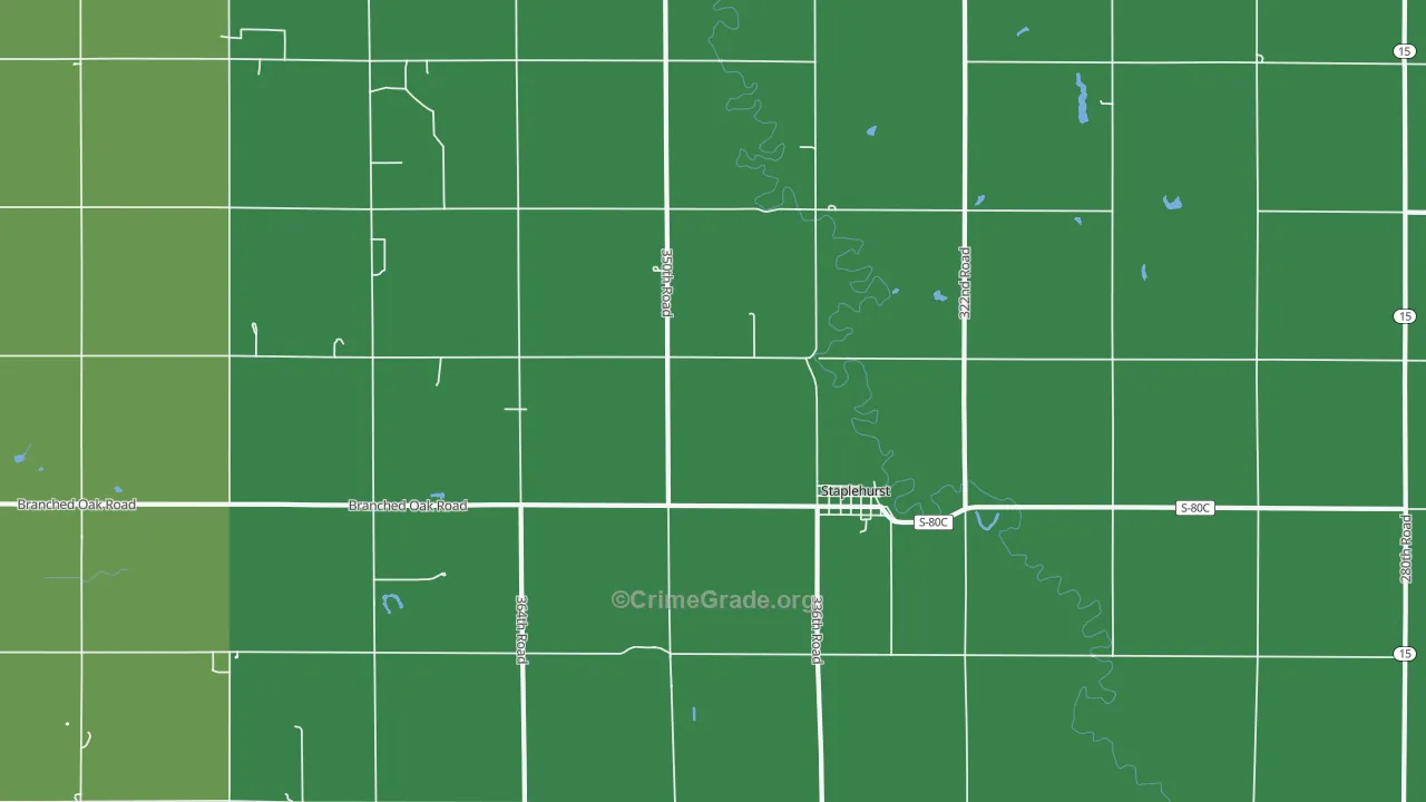 68439, NE Map of Vehicle Theft Rates
