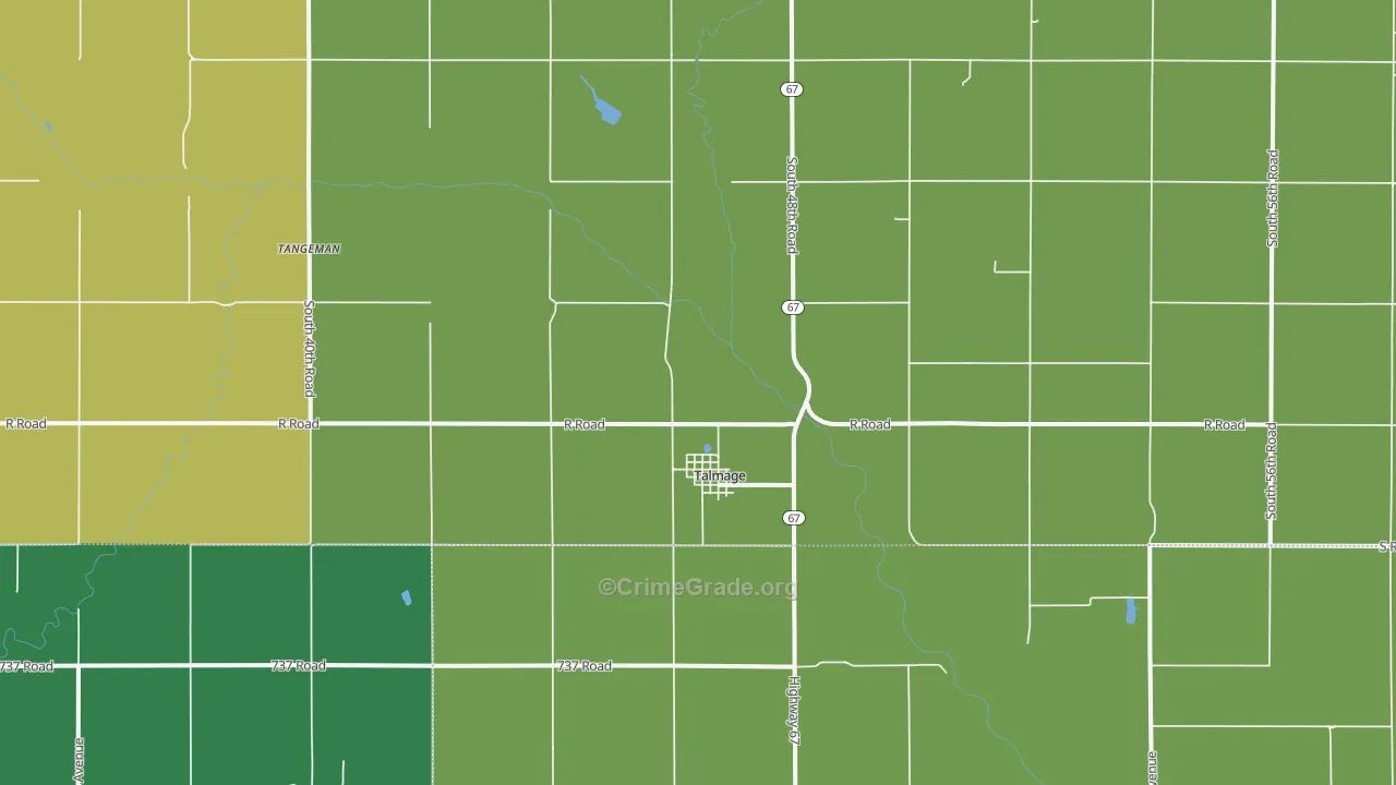 68448, NE Map of Vehicle Theft Rates