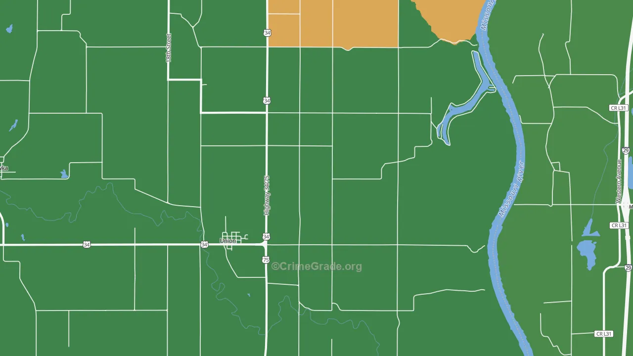 68455, NE Map of Vehicle Theft Rates