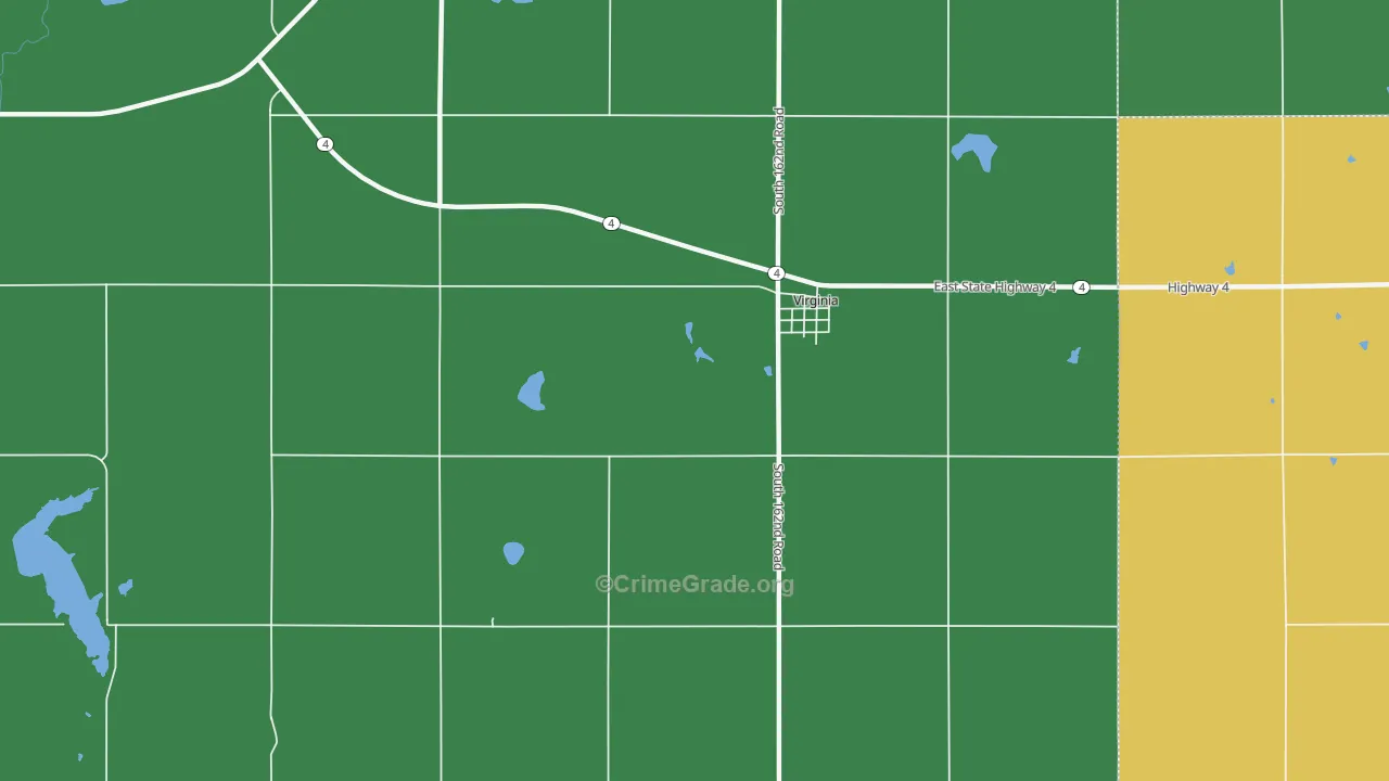 68458, NE Map of Vehicle Theft Rates
