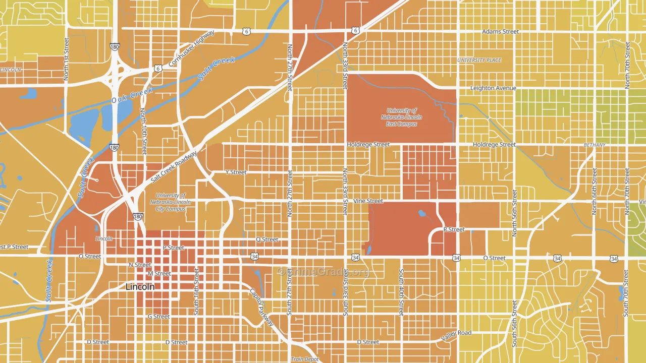 68503, NE Map of Vehicle Theft Rates