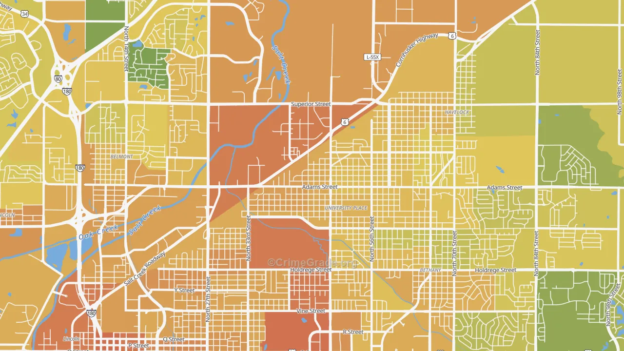 68504, NE Map of Vehicle Theft Rates
