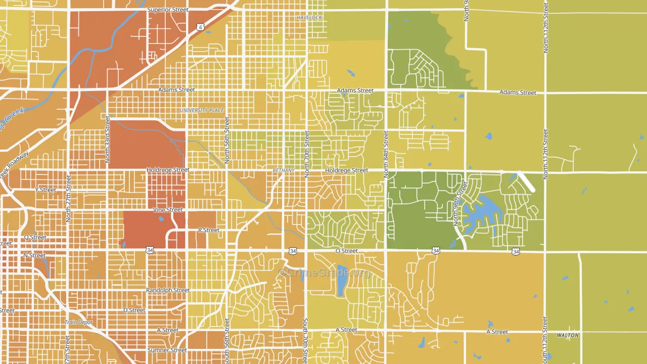 68505, NE Map of Vehicle Theft Rates