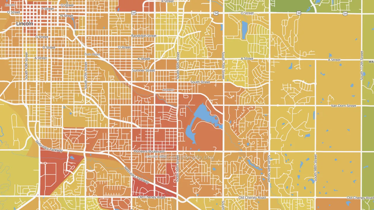 68506, NE Map of Vehicle Theft Rates
