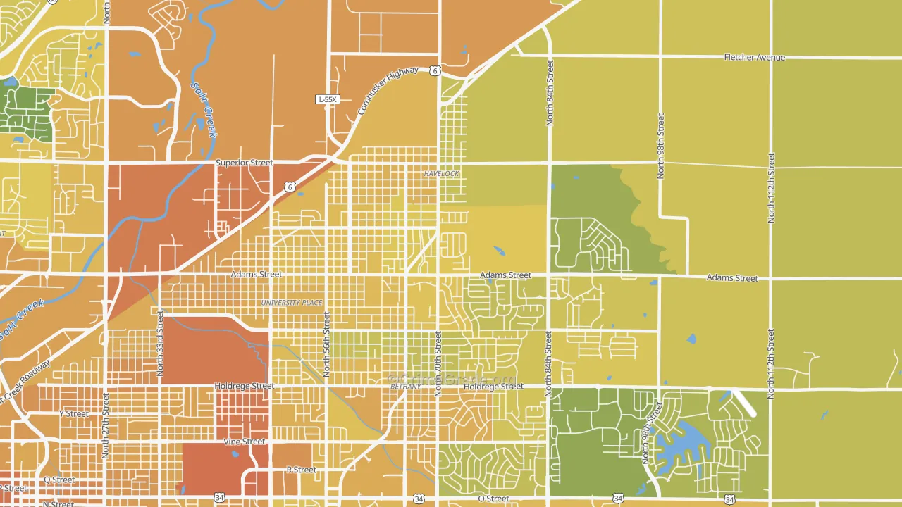 68507, NE Map of Vehicle Theft Rates