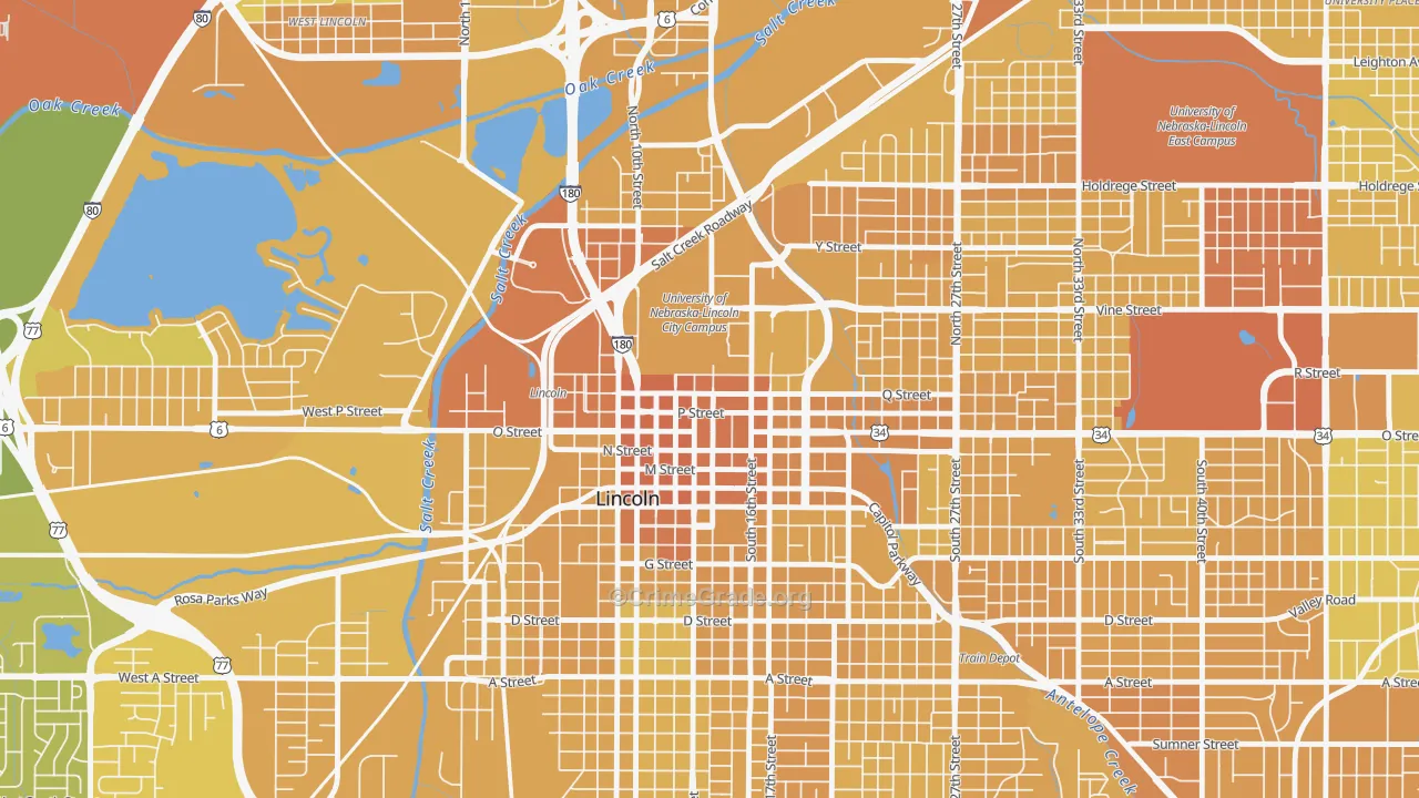 68508, NE Map of Vehicle Theft Rates