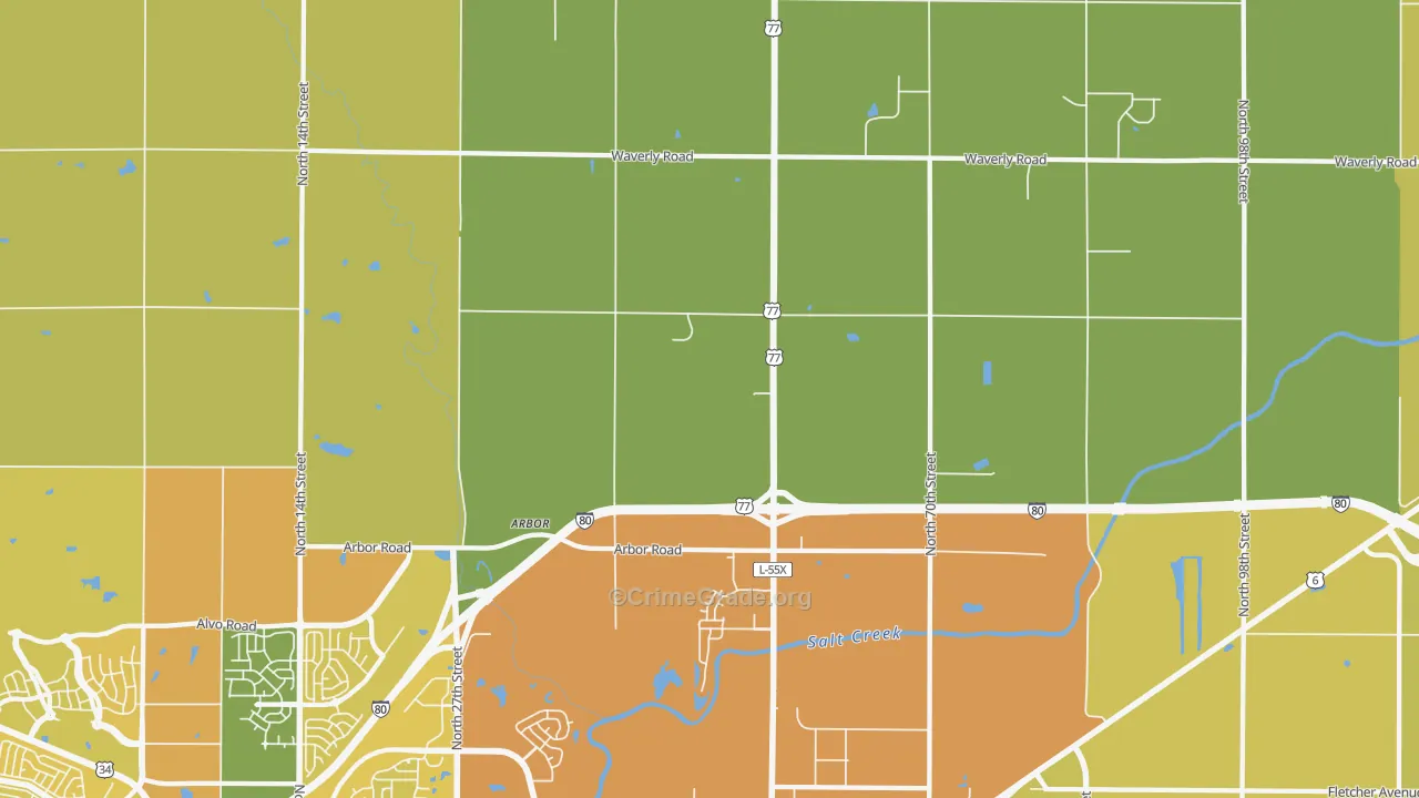 68514, NE Map of Vehicle Theft Rates
