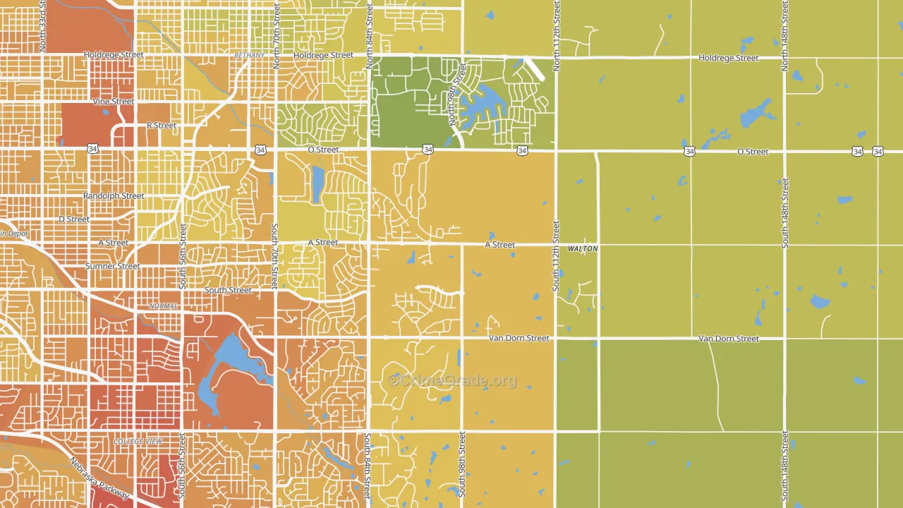 68520, NE Map of Vehicle Theft Rates