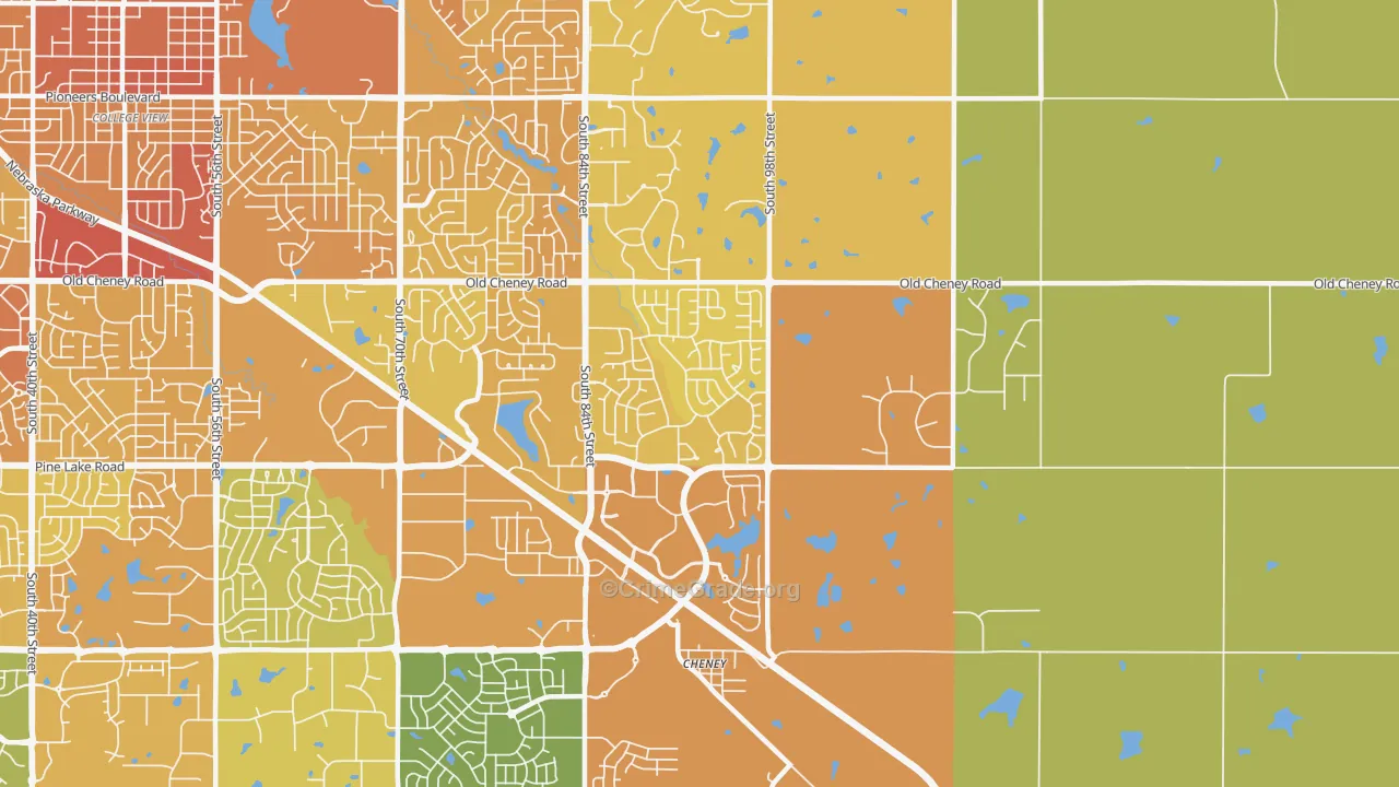 68526, NE Map of Vehicle Theft Rates