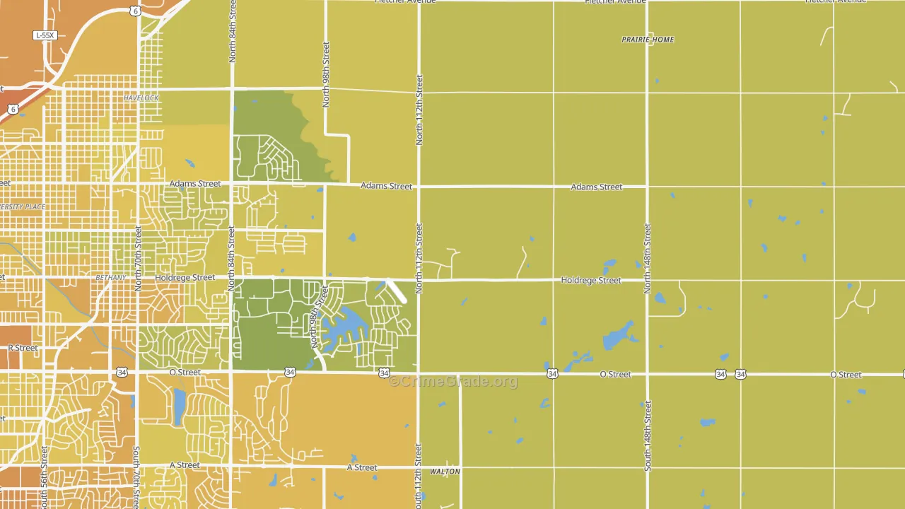 68527, NE Map of Vehicle Theft Rates