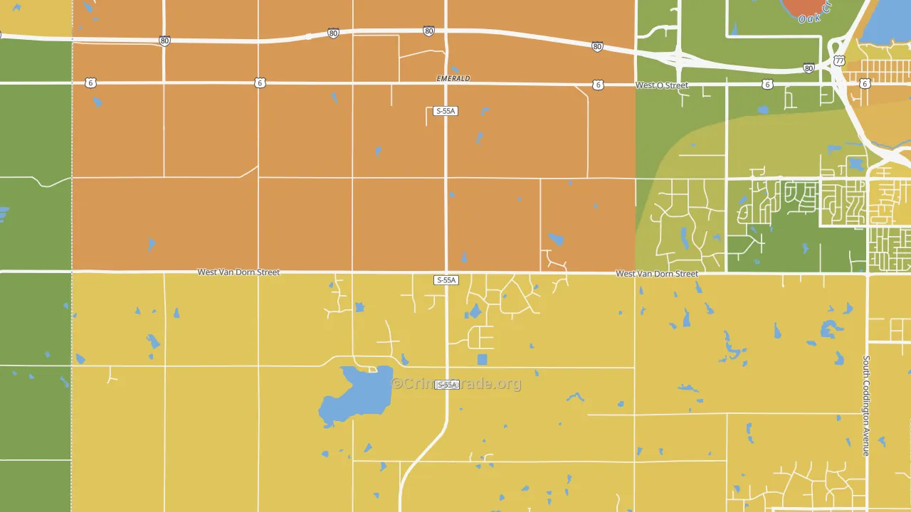 68532, NE Map of Vehicle Theft Rates