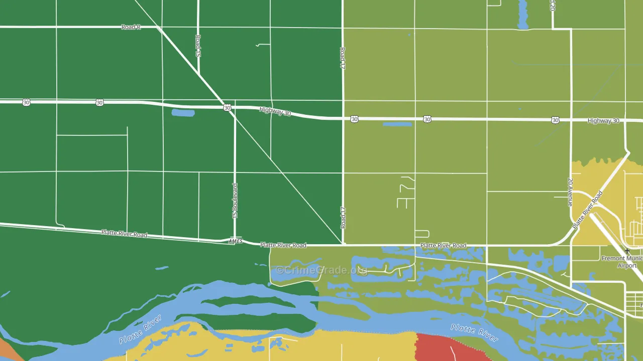 68621, NE Map of Vehicle Theft Rates