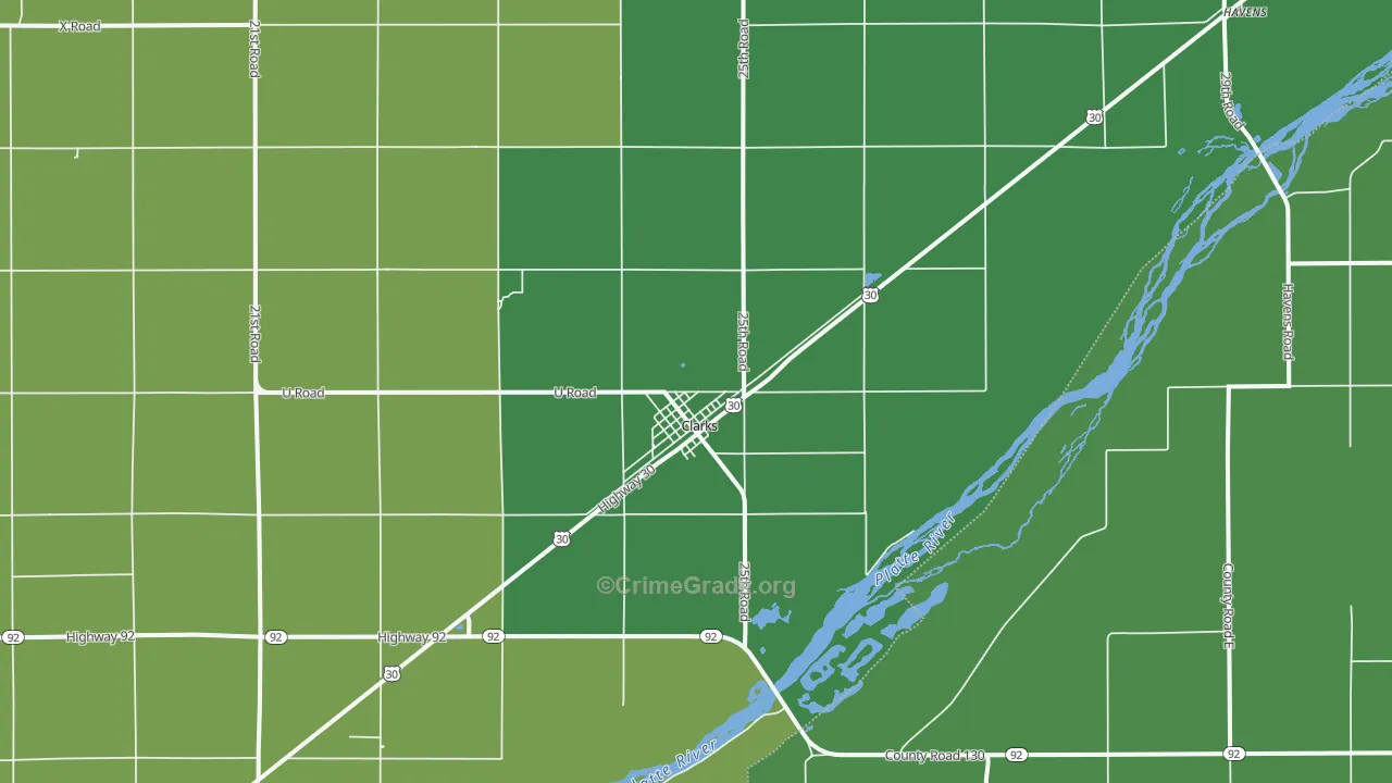 68628, NE Map of Vehicle Theft Rates