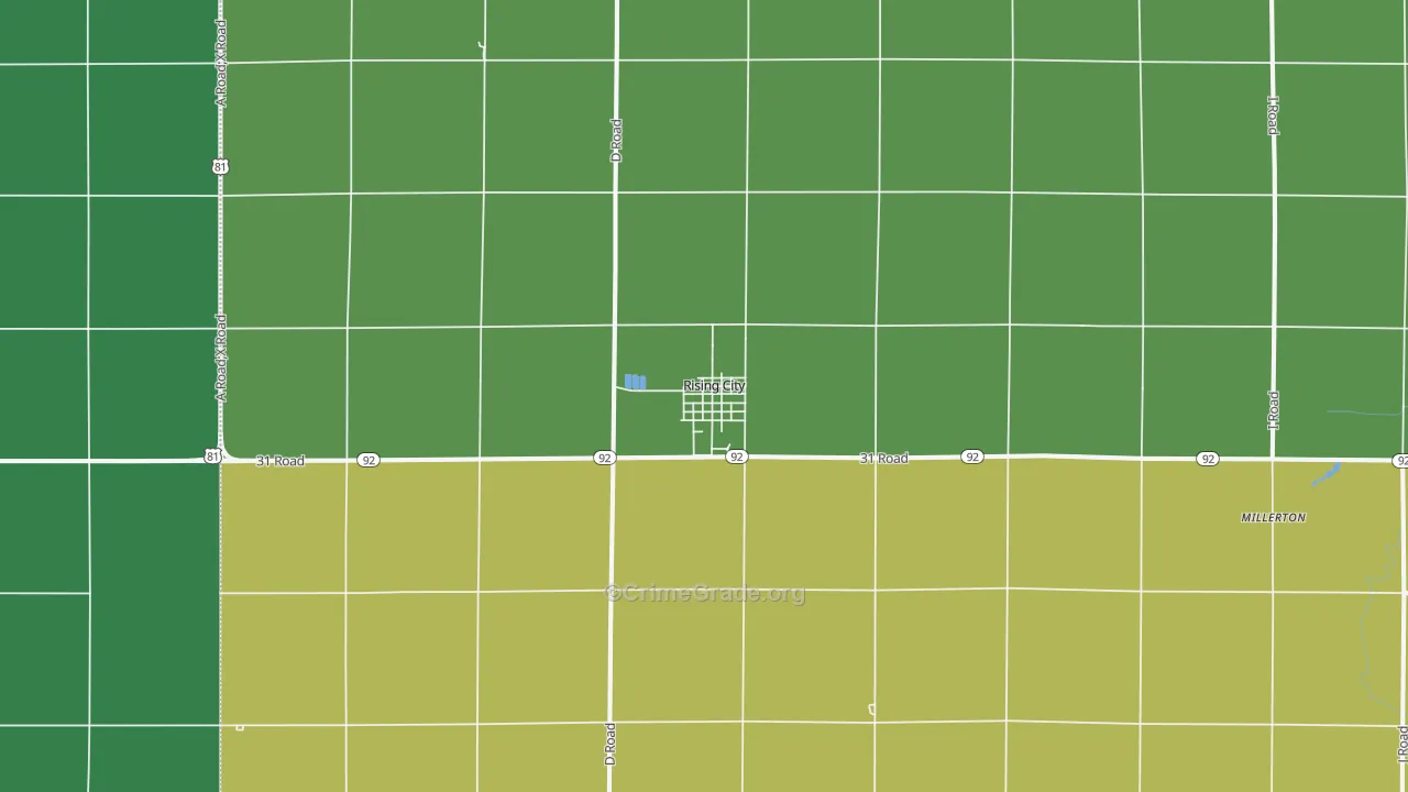 68658, NE Map of Vehicle Theft Rates