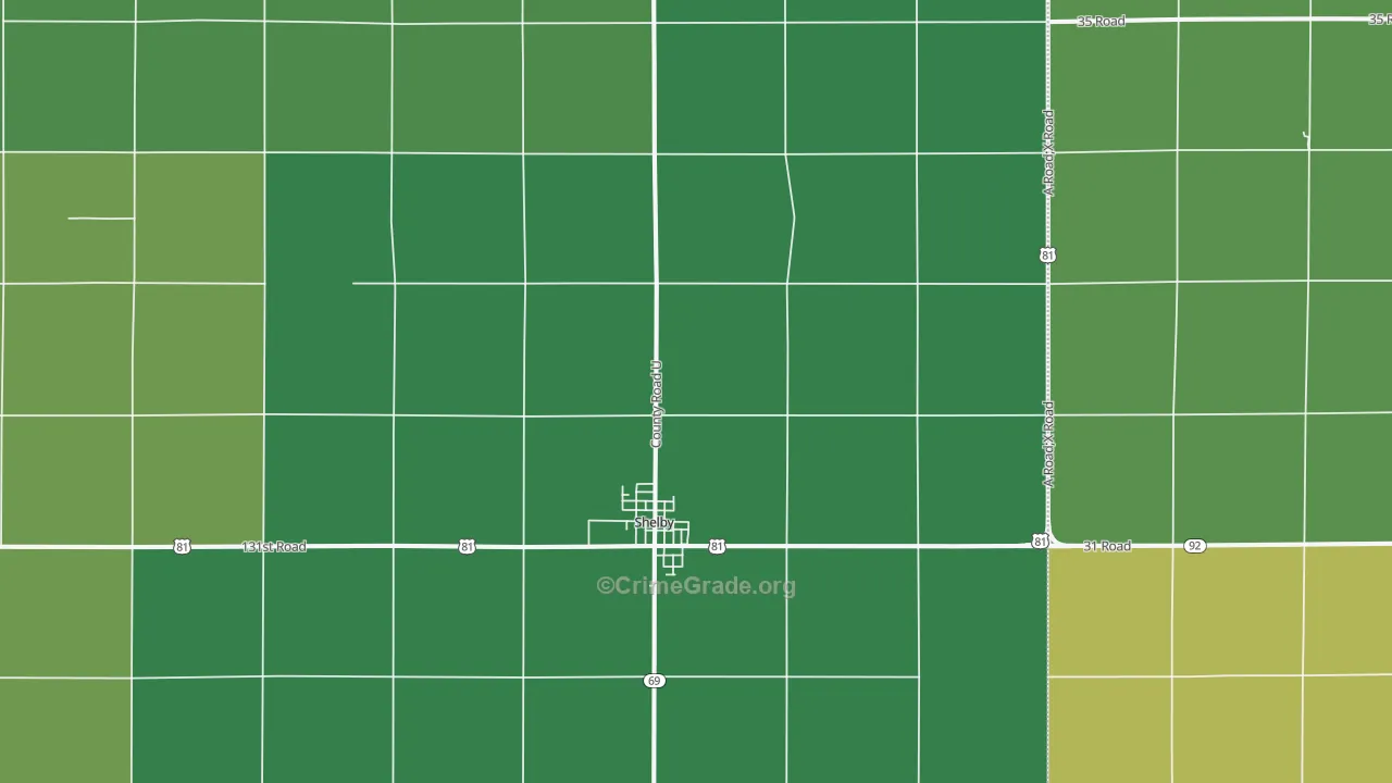 68662, NE Map of Vehicle Theft Rates