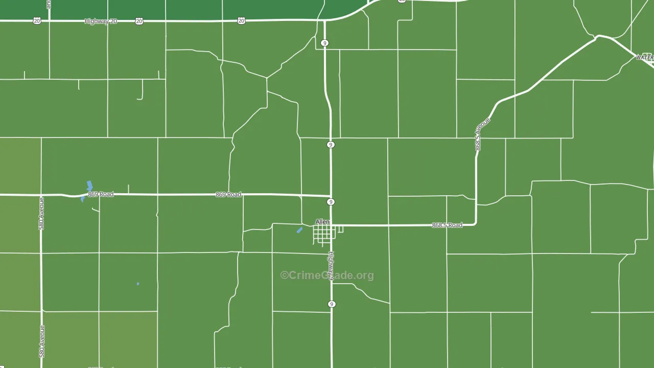 68710, NE Map of Vehicle Theft Rates