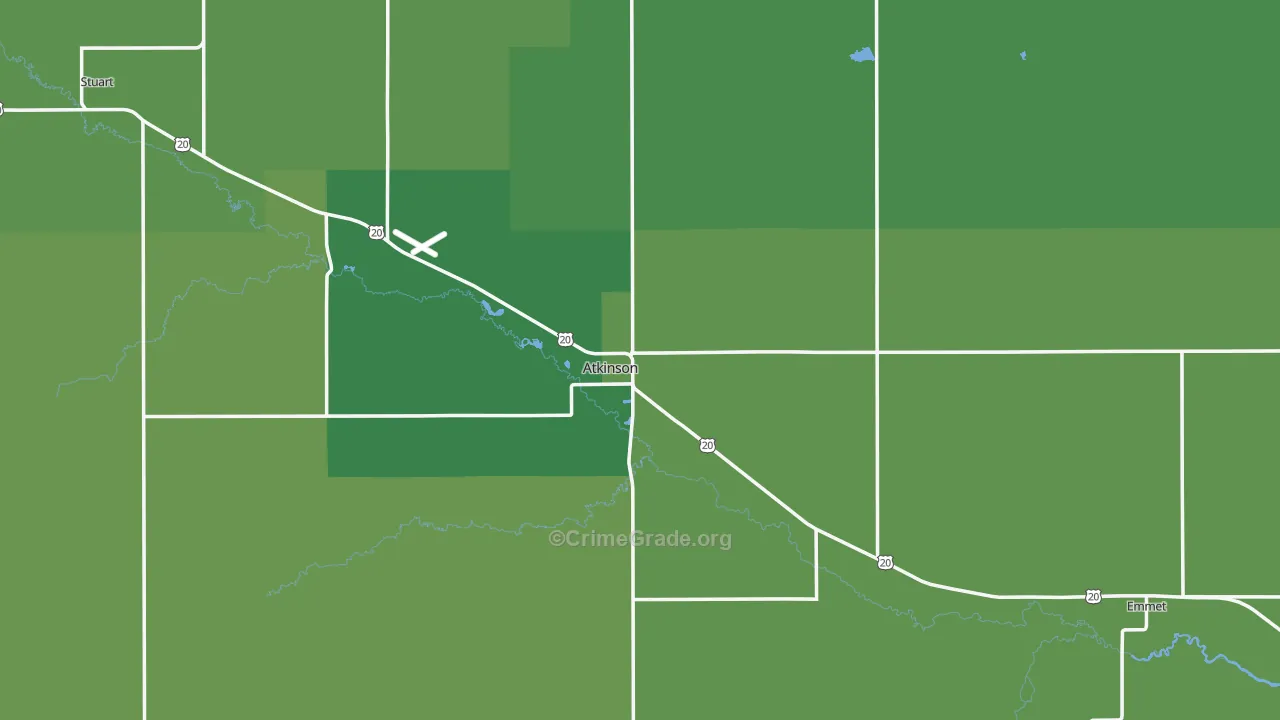 68713, NE Map of Vehicle Theft Rates