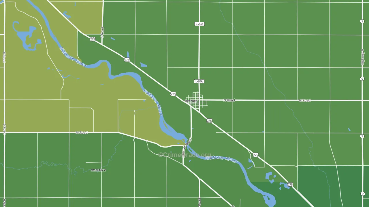 68716, NE Map of Vehicle Theft Rates