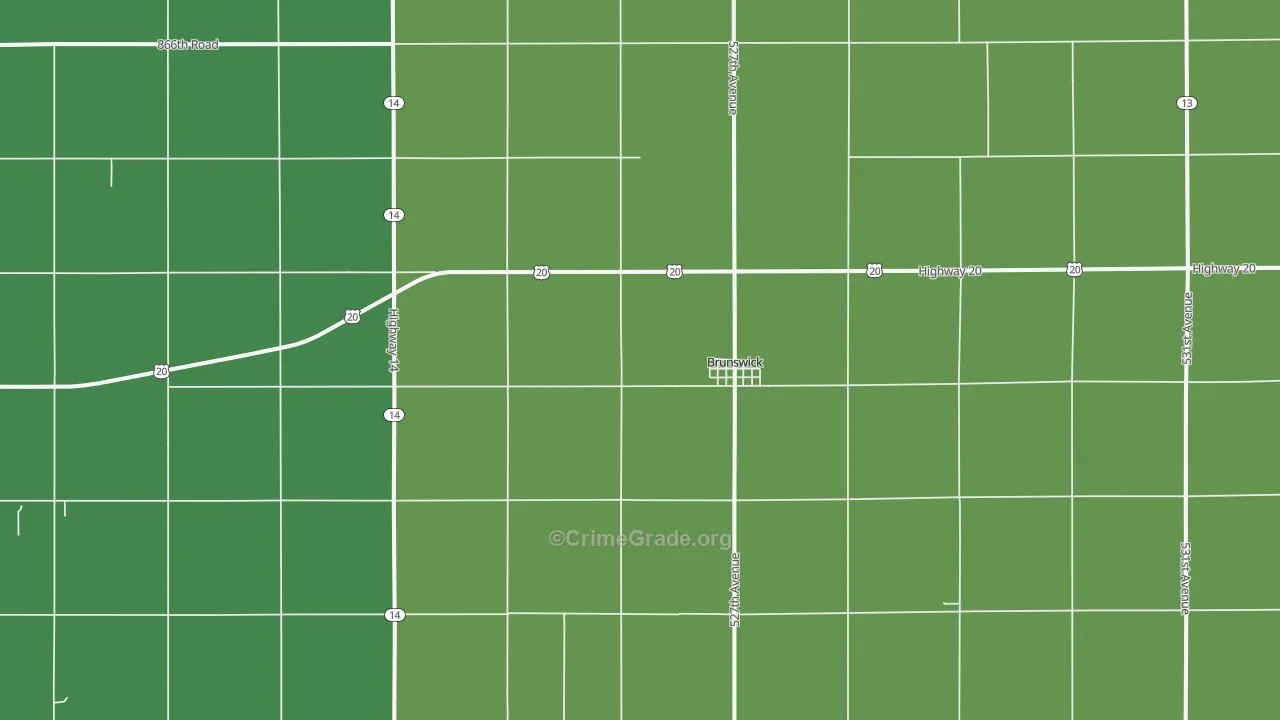 68720, NE Map of Vehicle Theft Rates