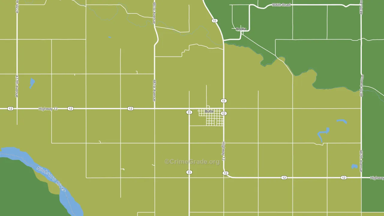 68722, NE Map of Vehicle Theft Rates